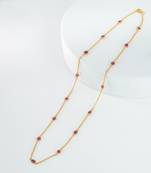 The ruby trilogy chain - three cut collection slightly purplish red 18kt gold plated sterling silver