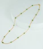 The emerald virtuoso chain - four cut collection slightly bluish green 18kt gold plated sterling silver