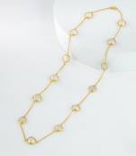 The lumière pearl cascade chain - natural freshwater button pearls 18kt gold plated sterling silver