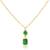 Dual emerald pendant necklace in 18k gold-plated 925 silver