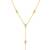 Minimal y chain necklace with cz accents in 18k gold-plated 925 silver
