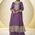 Lavender chinon silk embroidered designer plazzo suit