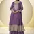 Lavender chinon silk embroidered designer Palazzo suit