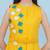 Women's  3d flower embroidery yellow dress with 3d flower embroidey and belt