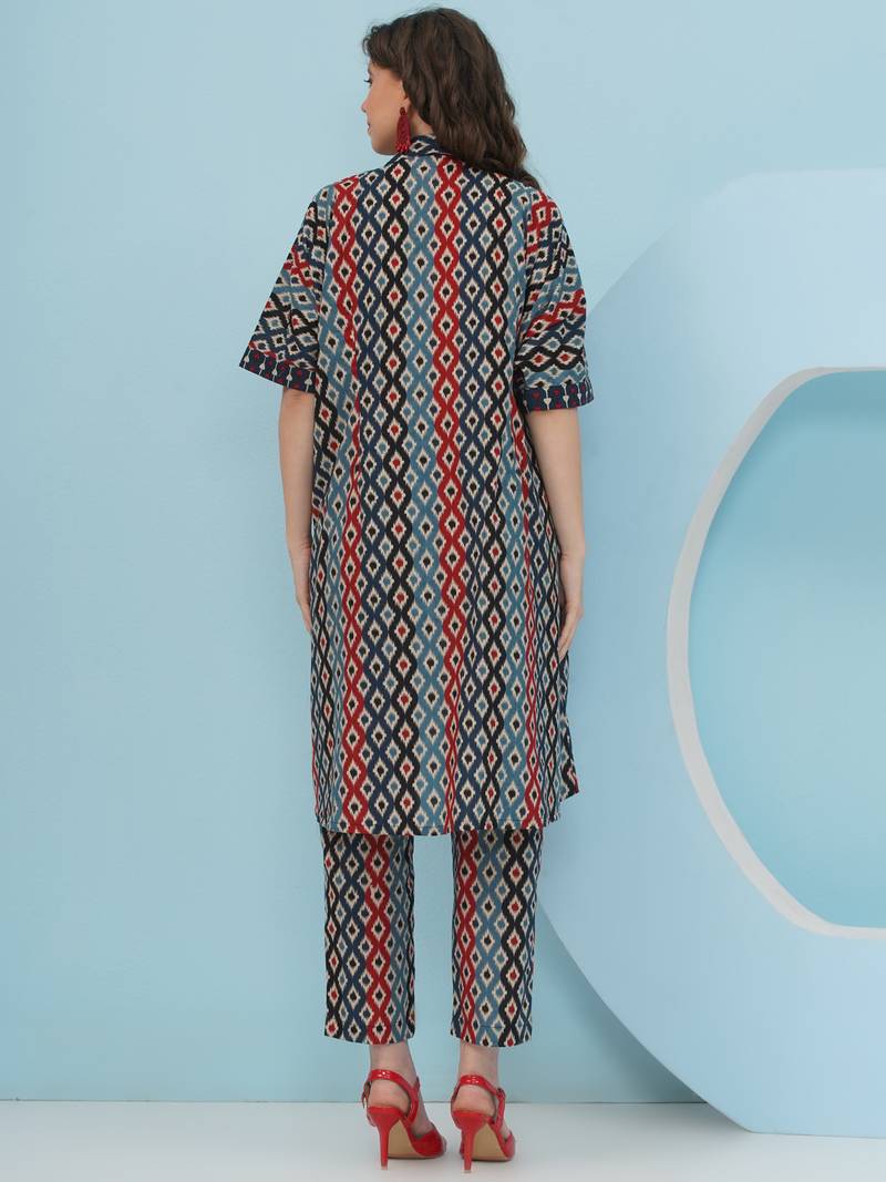 Women's  embellishment ikkat kafttan set