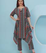 Women's  embellishment ikkat printed coord set