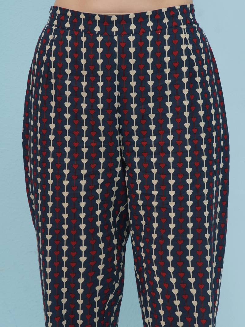 Women's  embellishment blue printed coord set