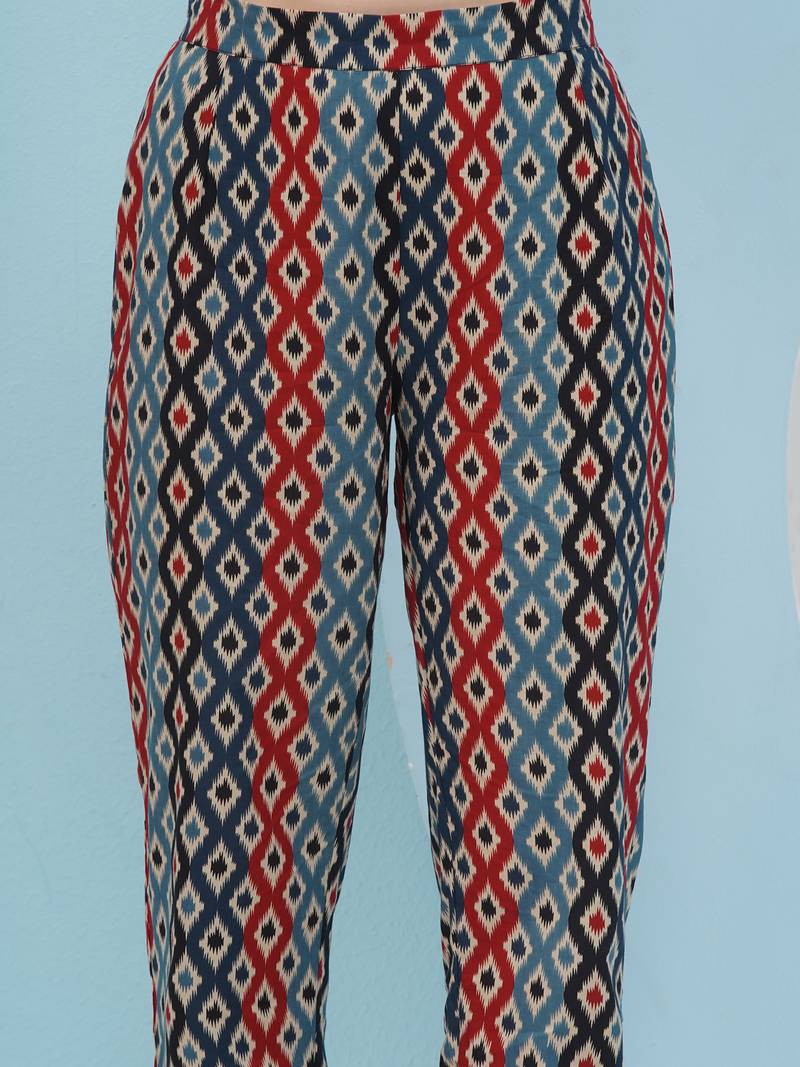 Women's  embellishment ikkat printed coord set