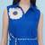 Women's  patch work with embroidery royal blue dress with belt