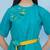 Women's  3d embroidery teal blue dress with belt
