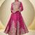 Pink chinon silk embroidered designer anarkali suit