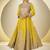 Yellow chinon silk embroidered designer anarkali suit