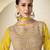 Yellow chinon silk embroidered designer anarkali suit