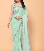Designer Georgette Embroidery Lace Saree with Embroidery Blouse