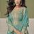 Sea green simar silk embroidered designer plazzo suit