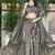 Grey- gold crush fabric sequins embroidery semi-stitched lehenga & unstitched blouse dupatta with bag