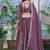 Lavender - gold crush fabric sequins embroidery semi-stitched lehenga & unstitched blouse dupatta with bag