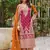 Pink chinon silk embroidered designer Palazzo suit