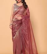 Fancy Net Party Wear Saree With Sequence Blouse