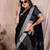 Black Color Zari Border Cotton Saree 