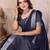 Navy Blue Color Zari Border Cotton Saree 