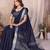 Navy Blue Color Zari Border Cotton Saree 