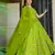 Parrot green heavy rayon fully flared digital printed anarkali gown with georgette dupatta