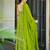 Parrot green heavy rayon fully flared digital printed anarkali gown with georgette dupatta