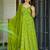 Parrot green heavy rayon fully flared digital printed anarkali gown with georgette dupatta