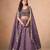 D Purple Soft Organza Semi Stitched Lehenga Choli with Heavy Embroidery Work