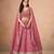 Pink Soft Organza Semi Stitched Lehenga Choli with Heavy Embroidery Work