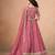 Pink Soft Organza Semi Stitched Lehenga Choli with Heavy Embroidery Work