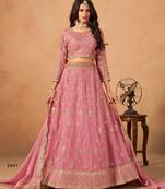 Pink Organza Semi Stitched Lehenga Choli with Heavy Embroidery Work