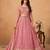 Pink Organza Semi Stitched Lehenga Choli with Heavy Embroidery Work