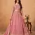 pink organza lehenga set with choli and dupatta with