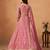 Pink Organza Semi Stitched Lehenga Choli with Heavy Embroidery Work