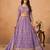 Lavender Organza Semi Stitched Lehenga Choli with Heavy Embroidery Work