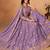 Lavender Organza Semi Stitched Lehenga Choli with Heavy Embroidery Work