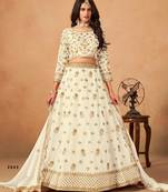 white organza lehenga set with choli and dupatta