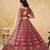 Maroon Art Silk Semi Stitched Lehenga Choli with Heavy Embroidery Work