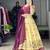 Wine Color  Marshmellow Rico  Printed With Contrast Weaving Work Lehenga With Unstitched Blouse