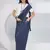 Ladies ethnic off white denim skirt drape with top