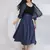Ladies ethnic black denim a line skirt with inner and jacket