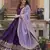 Purple Faux Blooming Georgette With Rich Sequins Multi Embroidered Gown With Dupatta