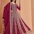 Pink embroidery & sequin georgette anarkali churidar suit-Full stitched free size