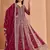 Pink embroidery & sequin georgette anarkali churidar suit-- Full stitched free size