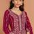 Pink embroidery & sequin georgette anarkali churidar suit-Full stitched free size