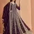 Purple embroidery & sequin georgette anarkali churidar suit-- Full stitched free size