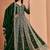 Green embroidery & sequin georgette anarkali churidar suit-Full stitched free size