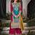 Multi embroidery & mirror chinnon straight palazoo suit-Full stitched free size